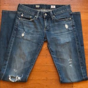 AG distressed tomboy jeans denim 25